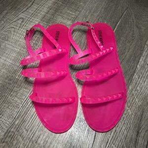 Neon Pink Steve Madden Girls Sandals